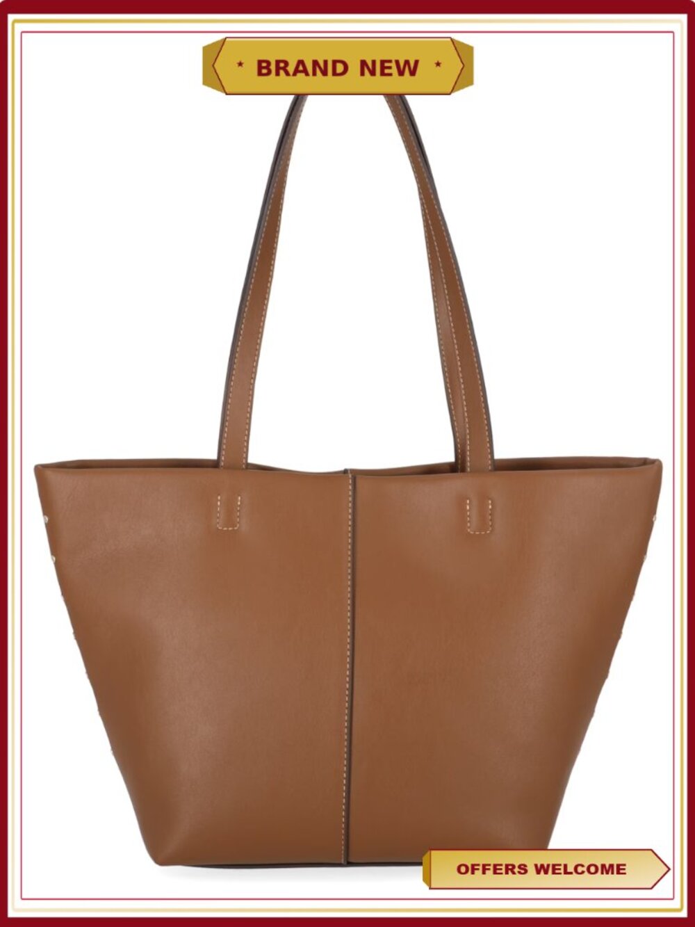 Scenario Women's Tote Handbag with Studded Grommet Detail, Recycled Polyester